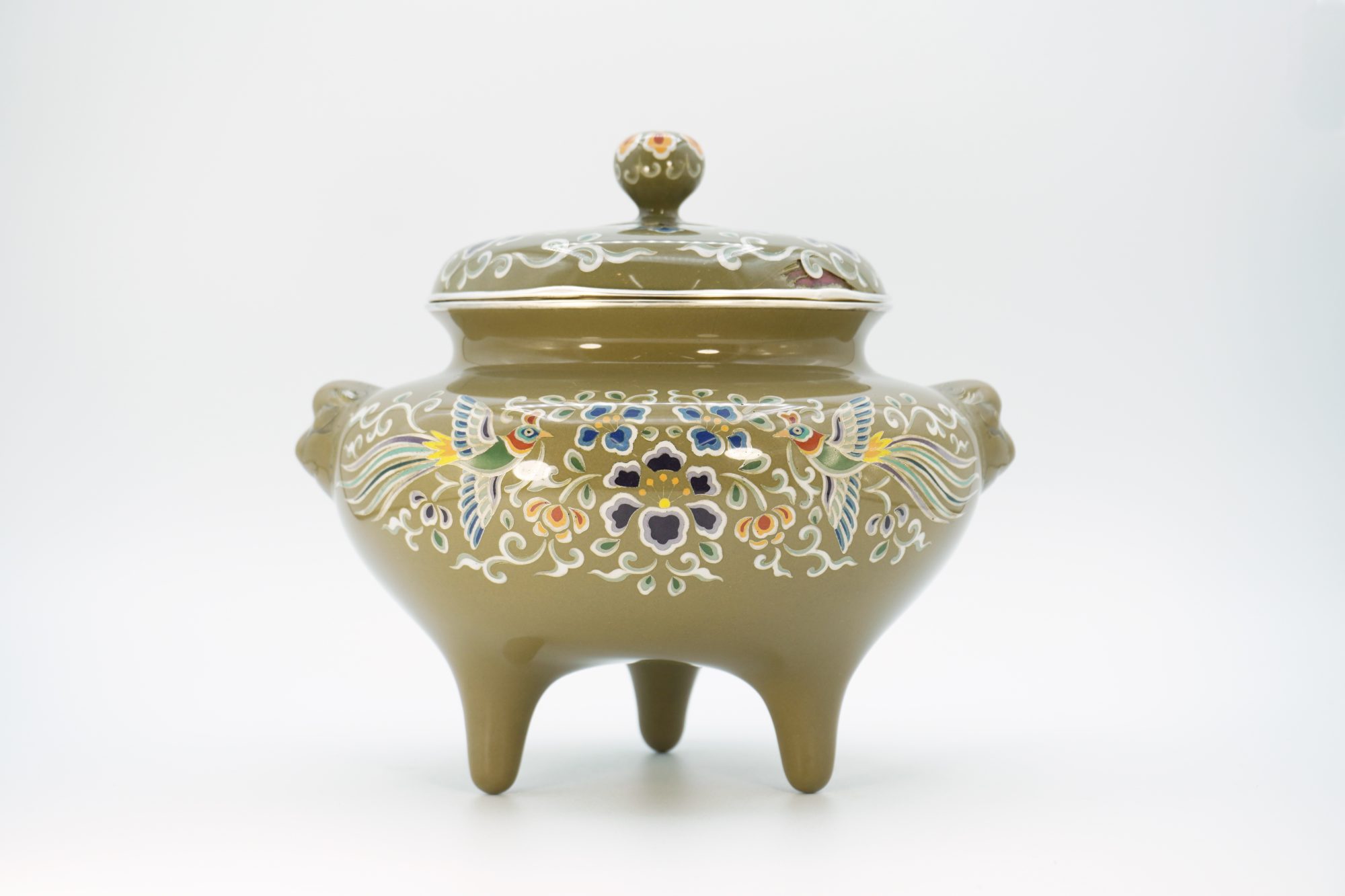 粂野締太郎 七宝 鳳凰図香炉 | 明治工芸・明治金工の販売専門店なら