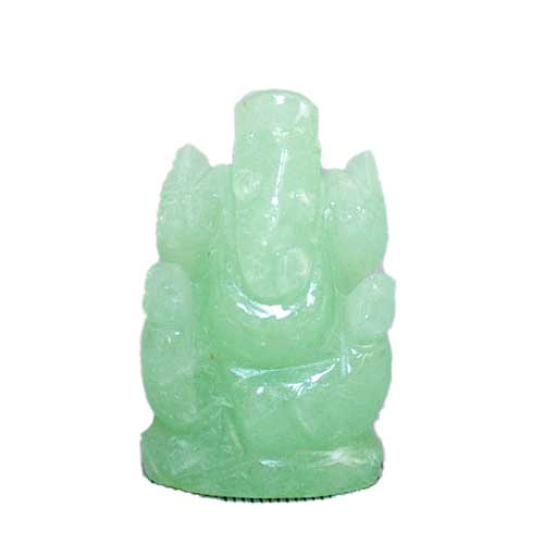 グリーンジェイド（緑翡翠）ガネーシャ神像 | ガネーシャ神と開運グッズ