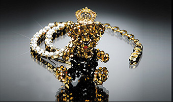 クリスタル ベア キーリング ＆ イニシャル チャーム / ファッション