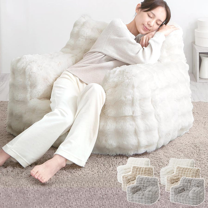 マイクロファイバー 1人掛けソファ カバー付き クッション フロア