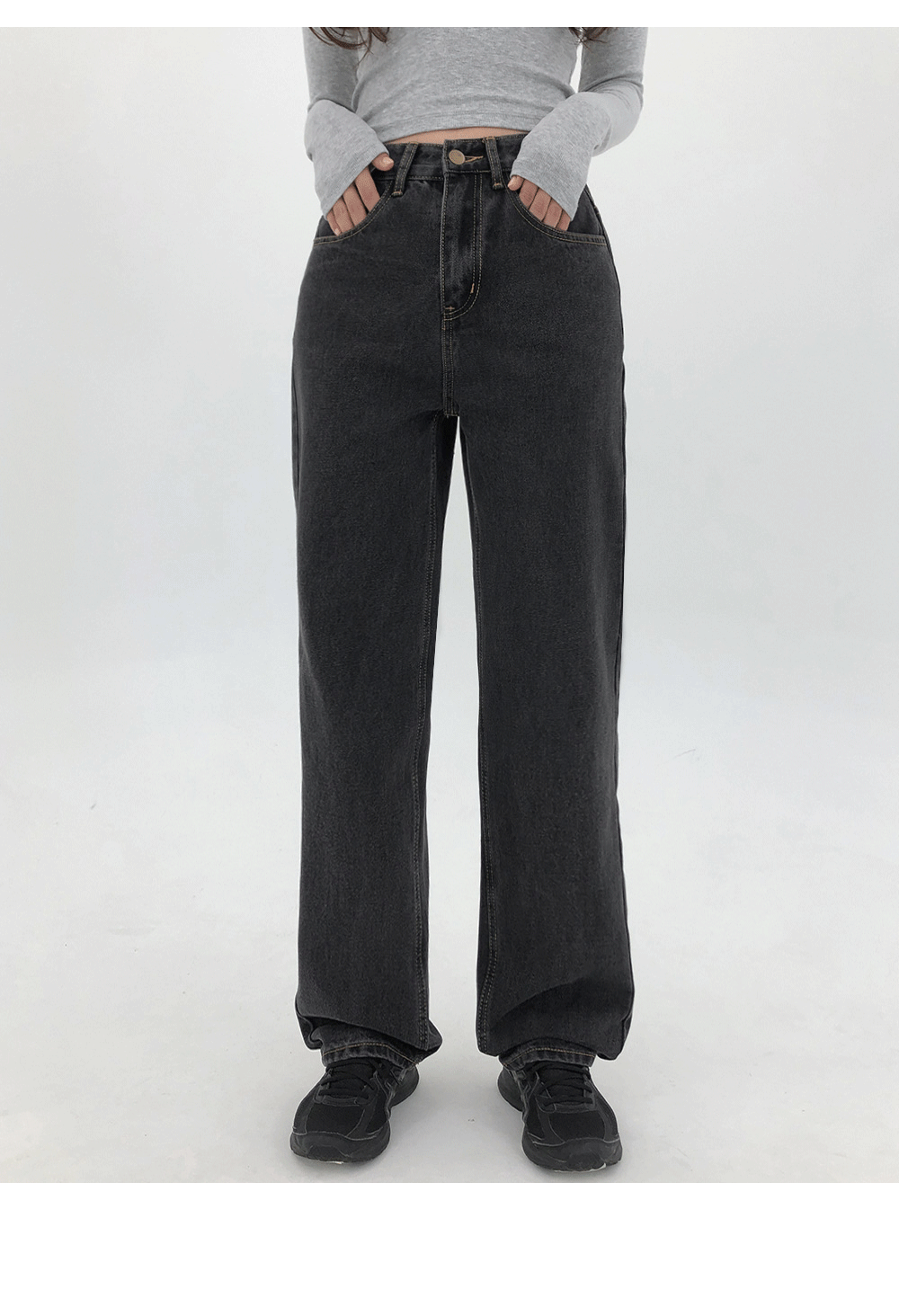 7000枚突破!!👍ブラックジーンズ]モダンクラシックデニムパンツ