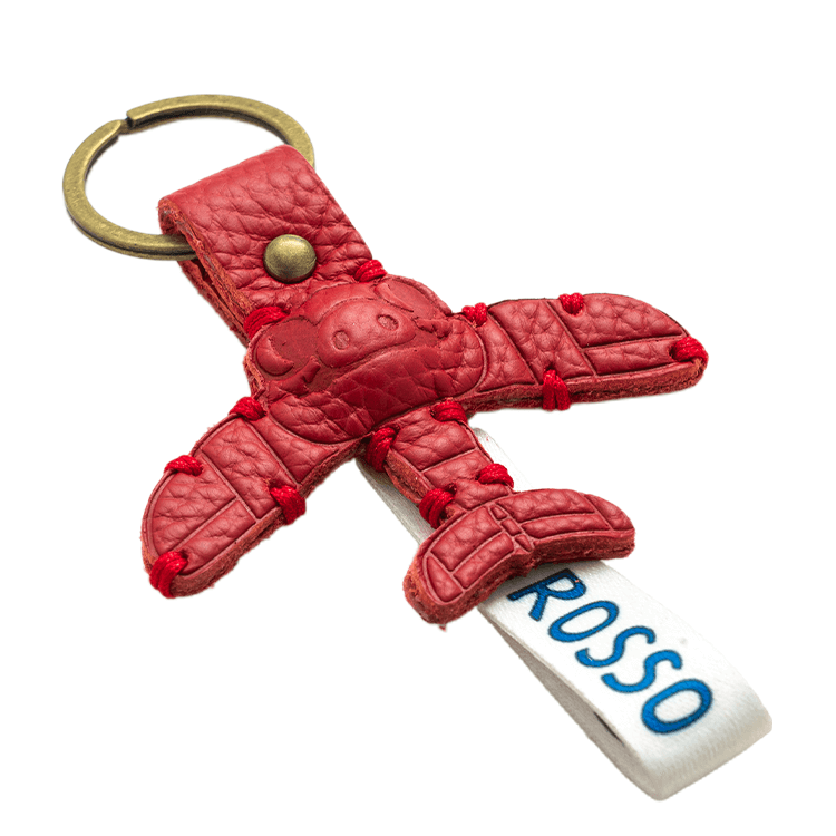 ジブリ美術館オリジナル革のキーホルダー 紅の豚ポルコロッソ｜三鷹の