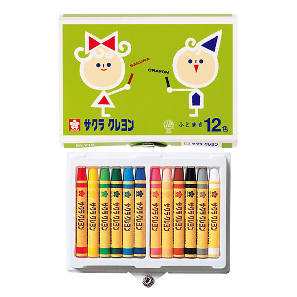 サクラクレパス クレヨンふとまき12色（ボタン付ケース）｜97816｜商品