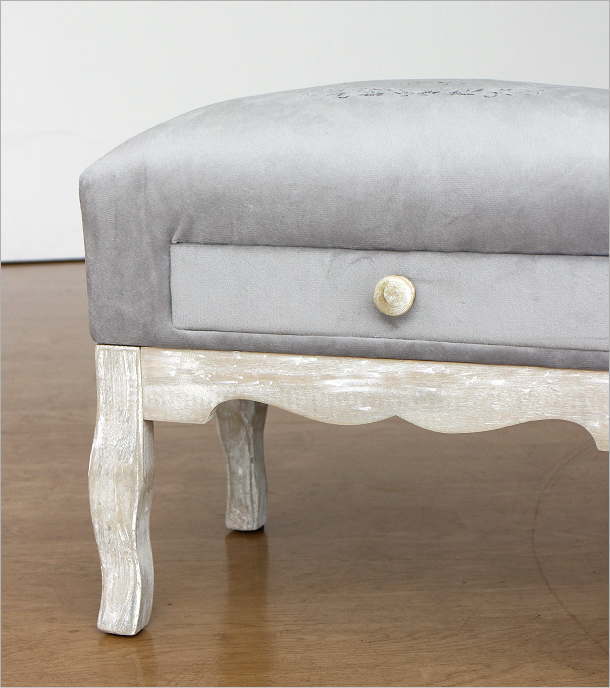 スツール アンティーク おしゃれ 椅子 布 クッション 木製 かわいい