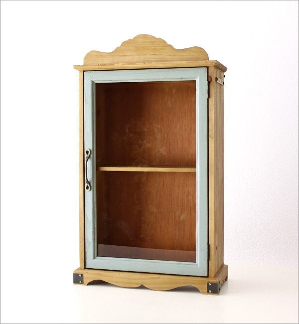キャビネット 扉付き 木製 ガラス 収納棚 スリム 薄型 キッチン 卓上