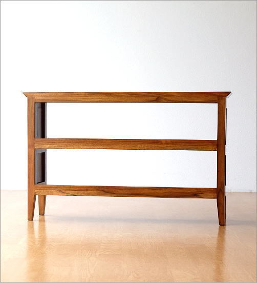 オープンラック 木製 スリム 3段 卓上 収納棚 文庫本 本棚 無垢 天然木