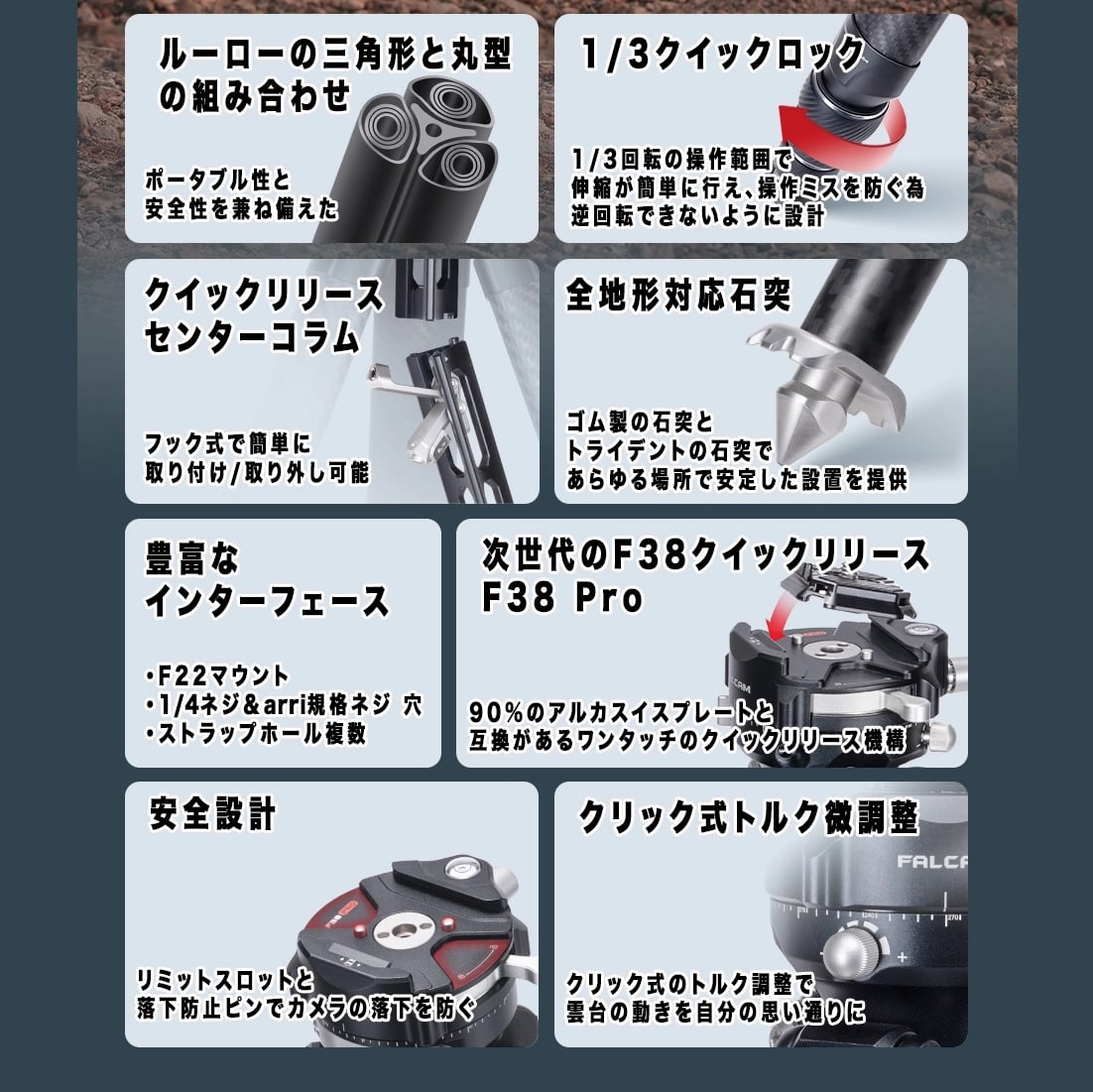 FALCAM(ファルカム) TreeRoot クイックロックトラベル三脚 F38Pro 自由