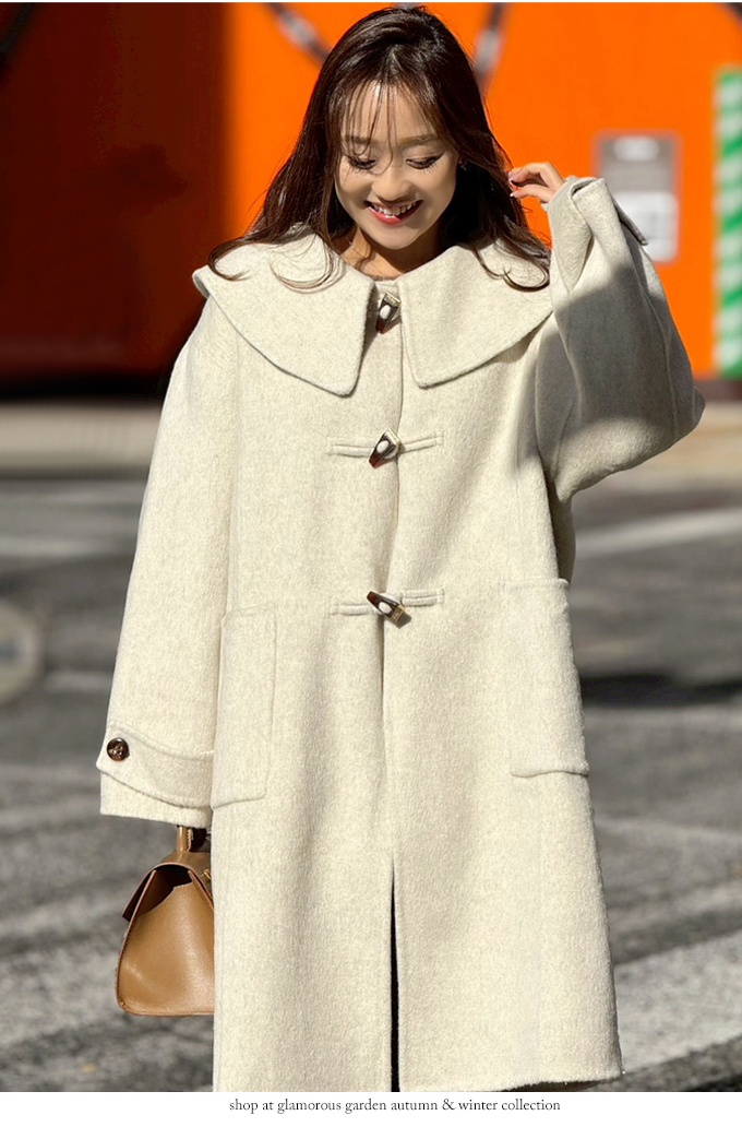 ビッグカラーウールダッフルコート【7f-831-05959】