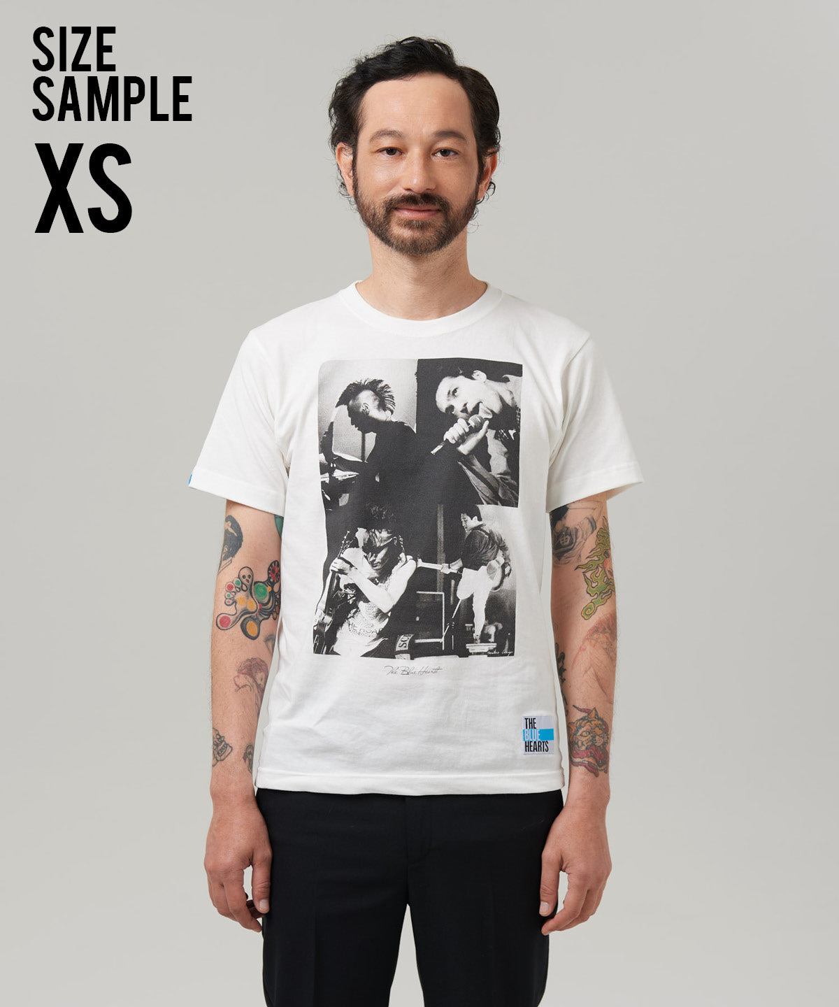 GB0325/BH03 : THE BLUE HEARTS Gold Print T-Shirt / ザ