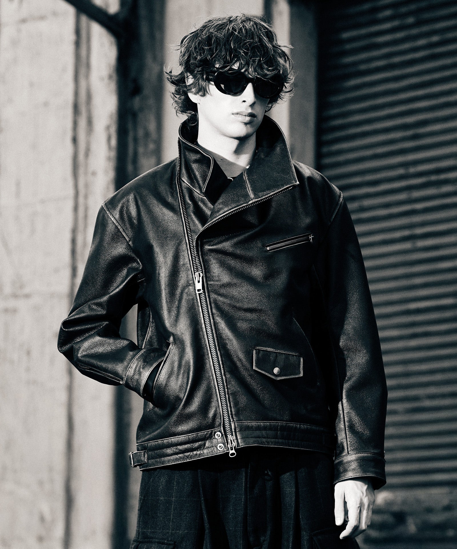 GB0425/JKT01 : High Neck Leather Jacket / ハイネックレザー