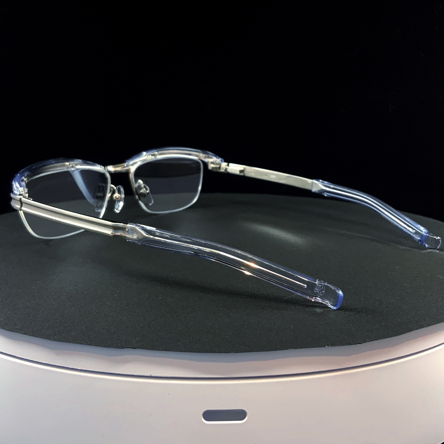 999.9 フォーナインズ メガネ M-24 2000 クリアⅹシルバー 56サイズ