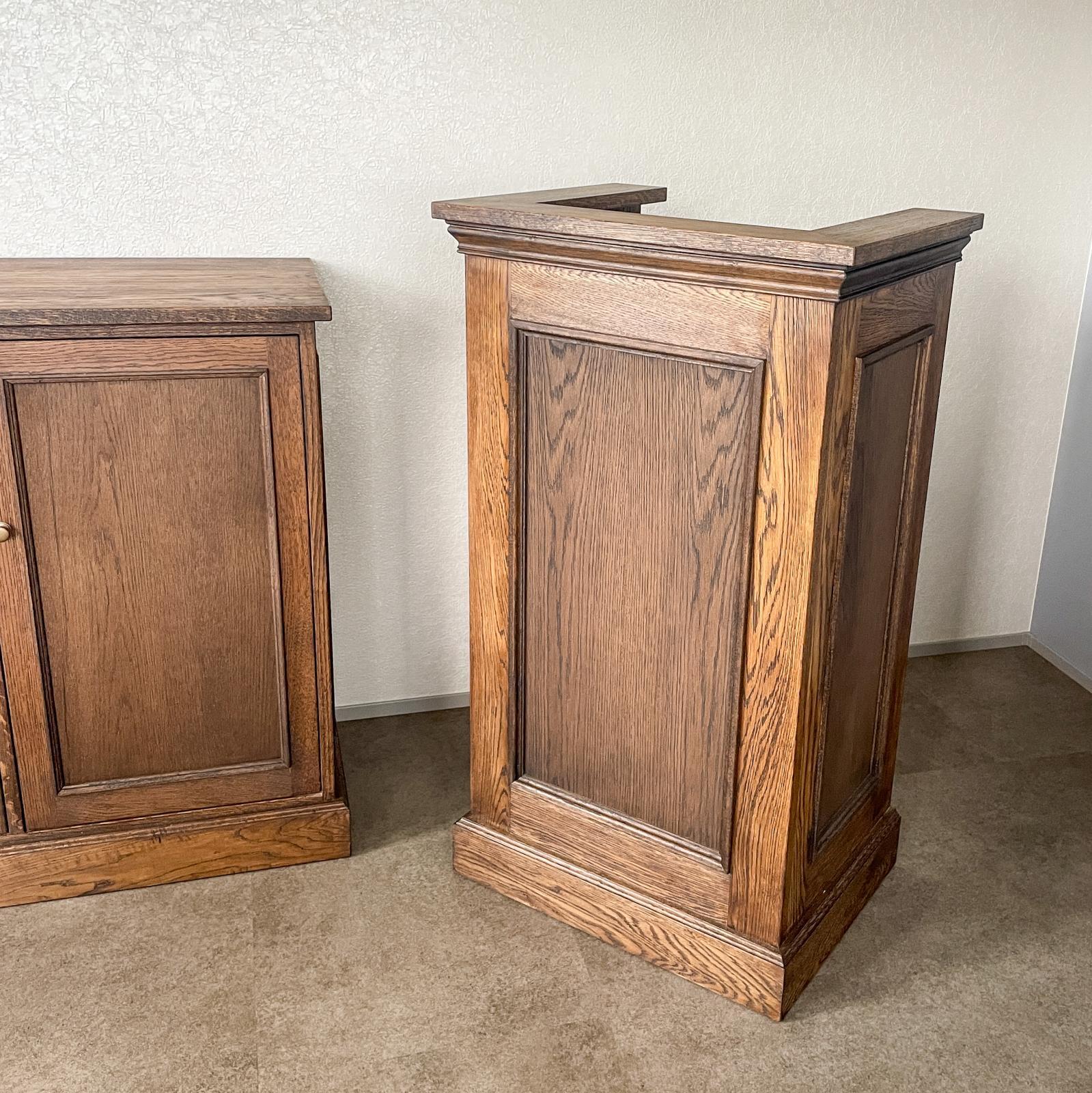 お花屋さんに納品したオーク材レジカウンターW600サイズオーダー製作実績