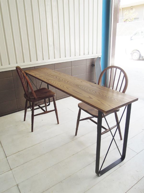 インダストリアルな鉄脚アイアンカウンターテーブルW1800@大阪東京