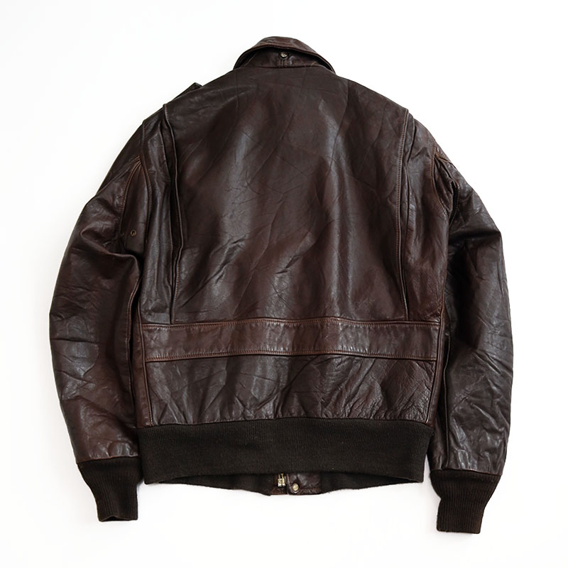 80's SCHOTT LEATHER A-2 style ZIP JACKET,USED/VINTAGE (Men's