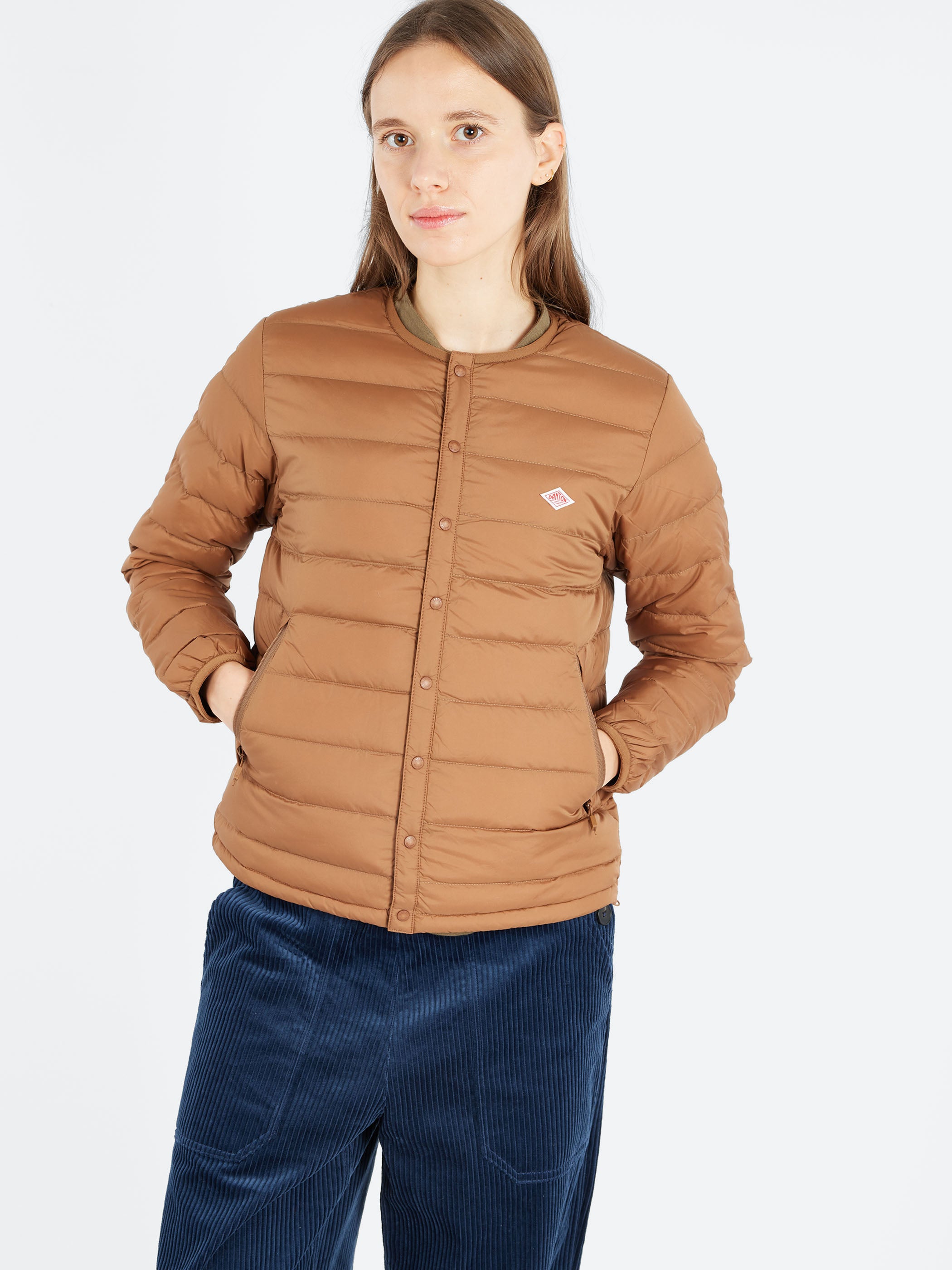 Danton - Women's Inner Down Crewneck Jacket in Light Brown