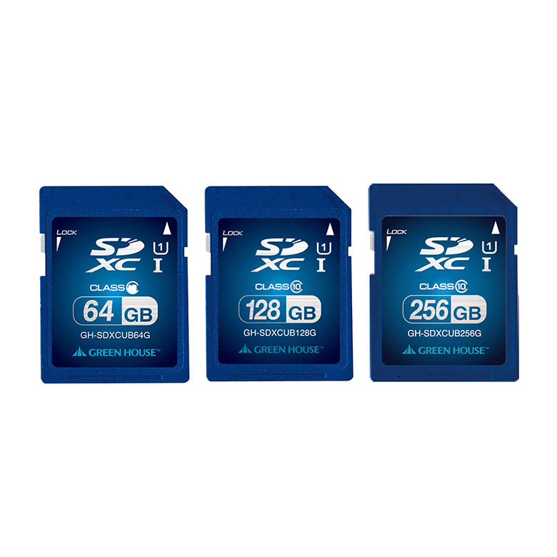 SDXCメモリーカード 64GB 128GB 256GB UHS-I クラス10 最大読み込み