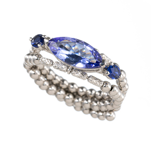 GSTV パラジウムシルバー950 エキセントリック リング