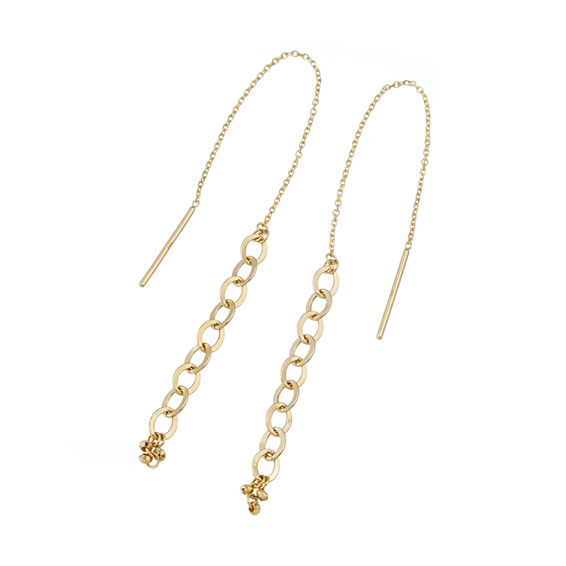 GSTV K18YG グランドリップ チェーンピアス 縦 約83.0mm 横 約3.3mm 総