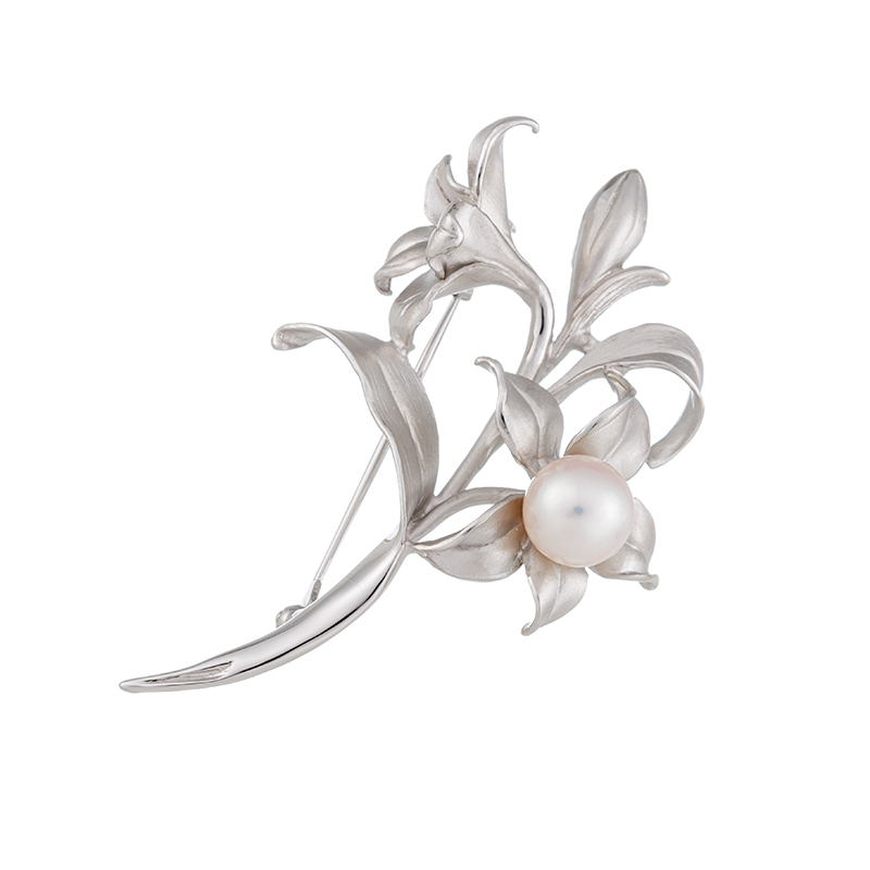 GSTV SV アコヤ真珠 ユリブローチ P 約8.0mm