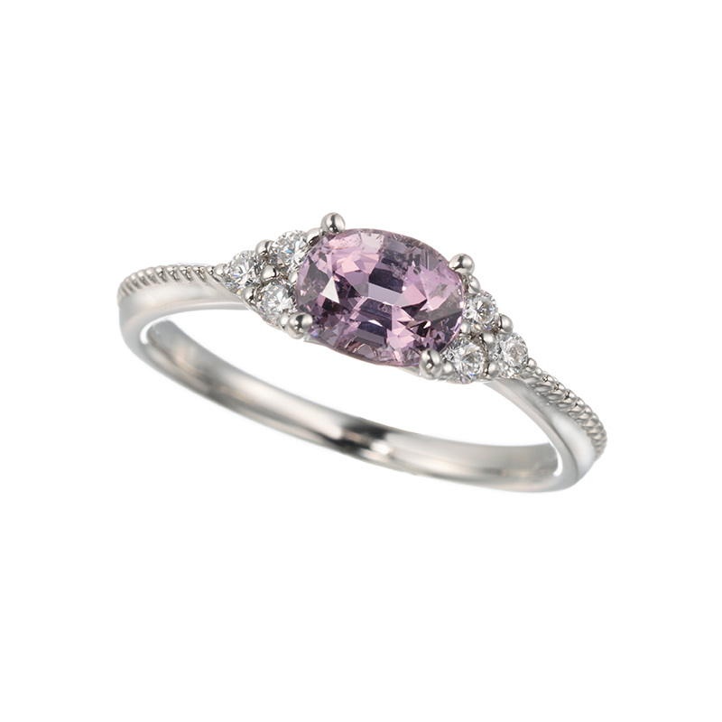 GSTV PT950 パープルスピネル ダイヤ リング SP 1.14ct D 0.17ct