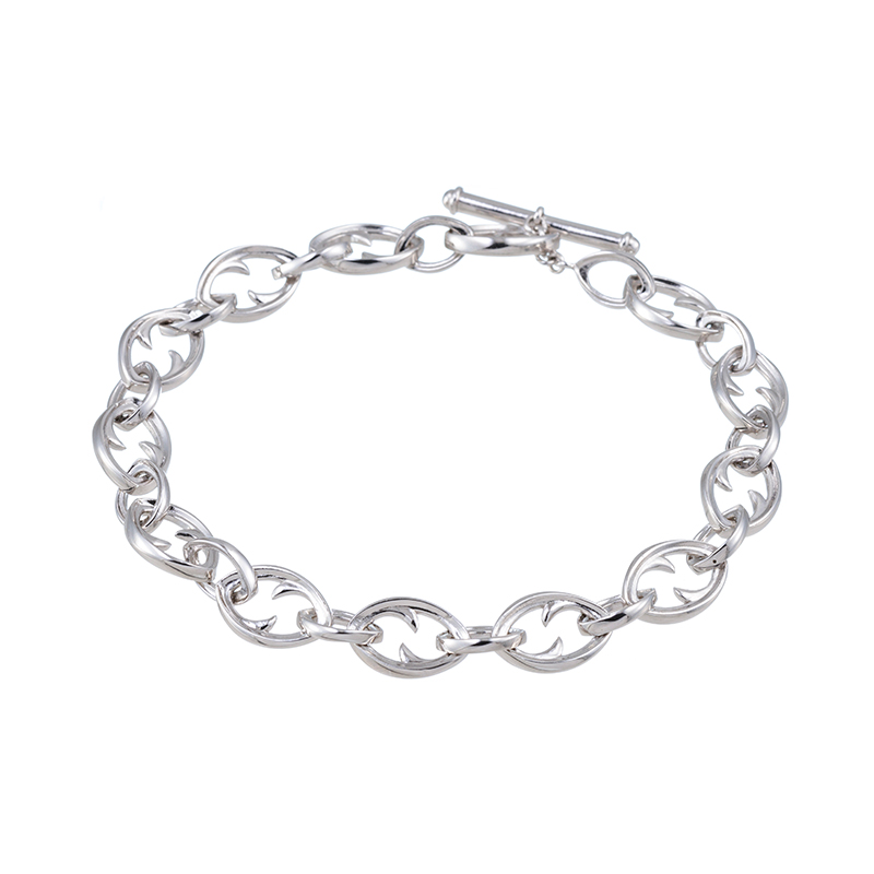 GSTV パラジウムシルバー950 ローズチェーン ブレスレット