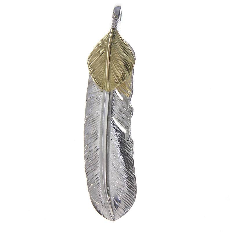 ゴローズ goro's 現行上金特大フェザー 左向き ネックレストップ の