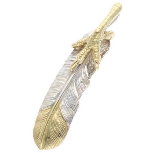 ゴローズ goro's 金爪メタル付き特大フェザー 左向き ネックレストップ