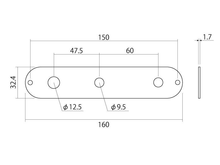 トグルスイッチ付きテレキャスターコントロールプレート クローム通販