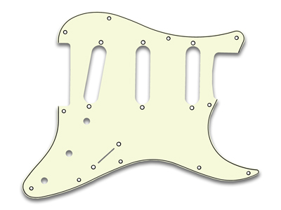 ピックガード ストラトタイプ S-S-S 62タイプ ミントアイボリー3P通販