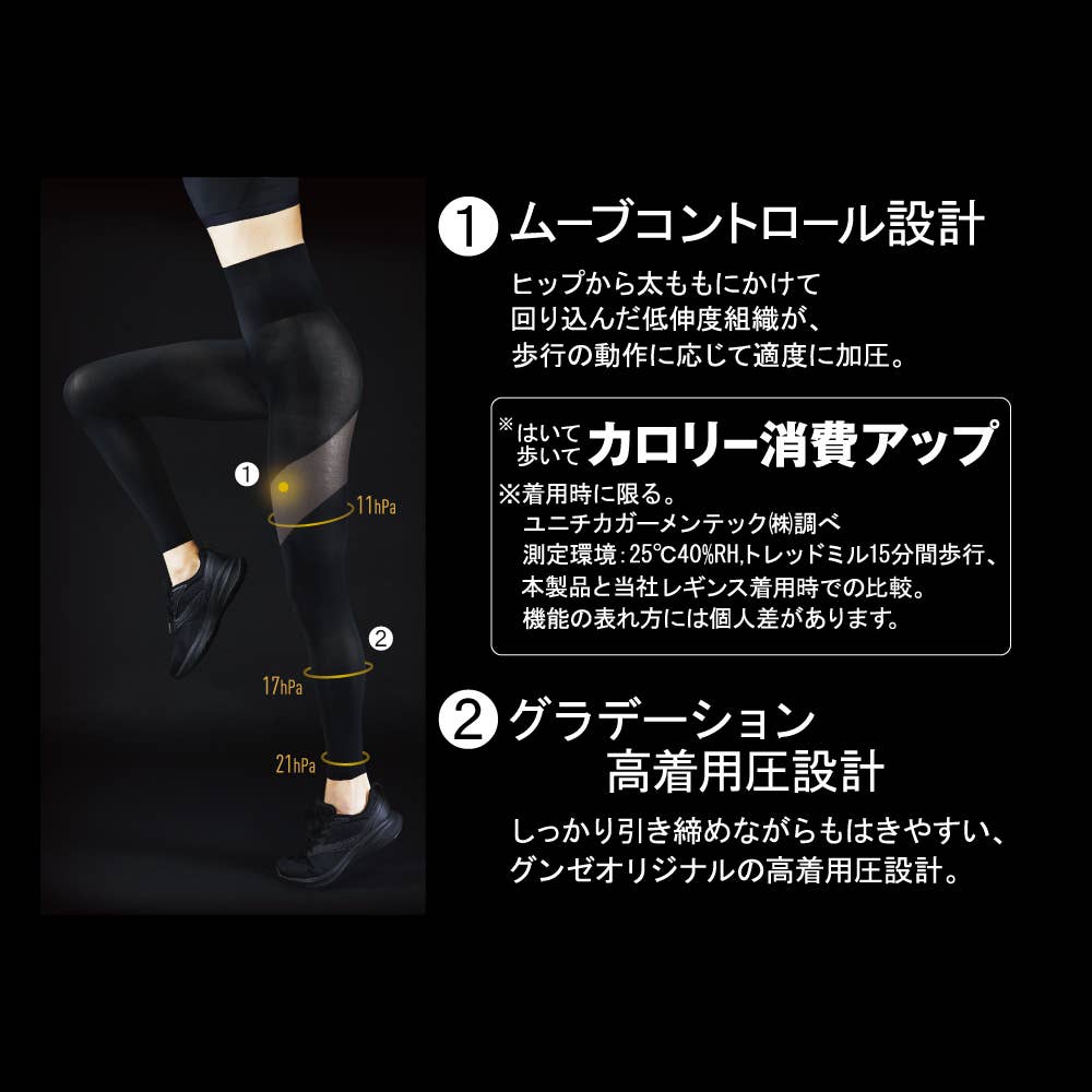 ハイウエスト】カロリー消費アップ高着圧レギンス RZF34P :レディース