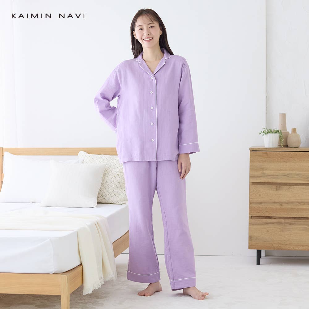 綿100％ Wガーゼ 】パジャマ 長袖長パンツ 【送料無料】 GL2511