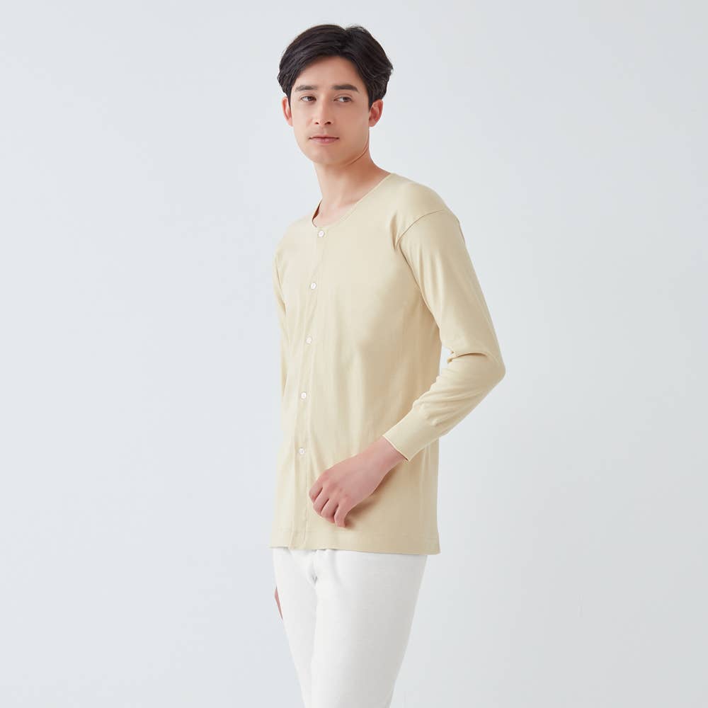 長袖前開きボタン付シャツ KQ2518A :メンズ トップス