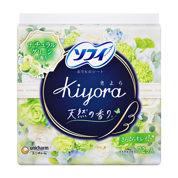 ソフィ Kiyora ナチュラルグリーンの香り 72コ入｜ユニ・チャーム
