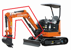 未使用品！日立建機ZX20U-5A用配管付アーム/シリンダー一式販売｜建設