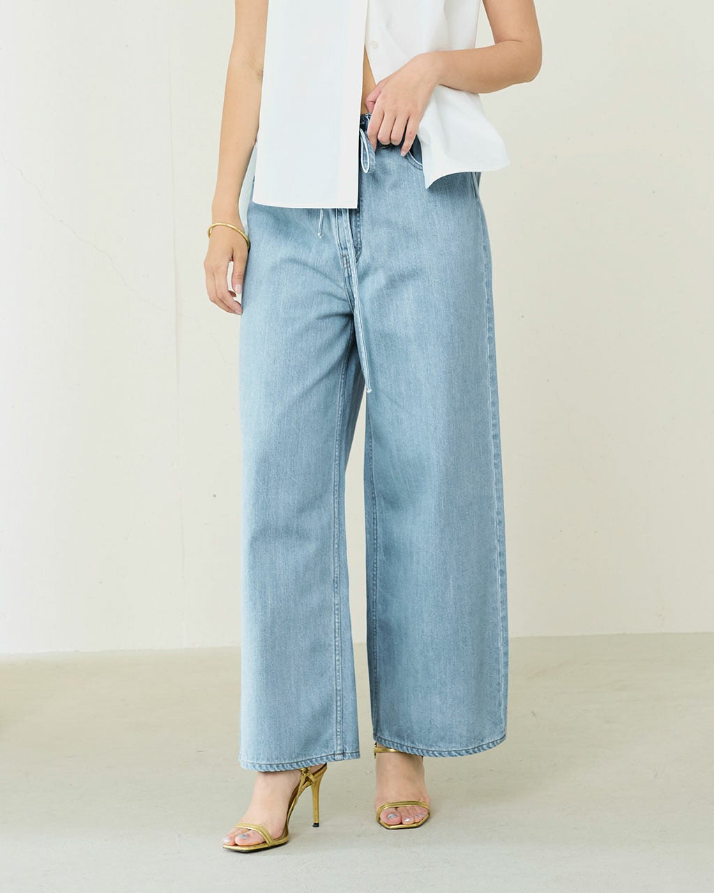 ソフトデニム・ドローコードパンツ/DoCLASSE