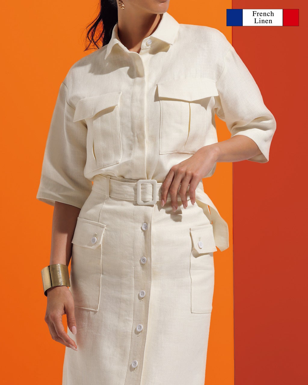 極リネン・サファリシャツジャケット/DoCLASSE