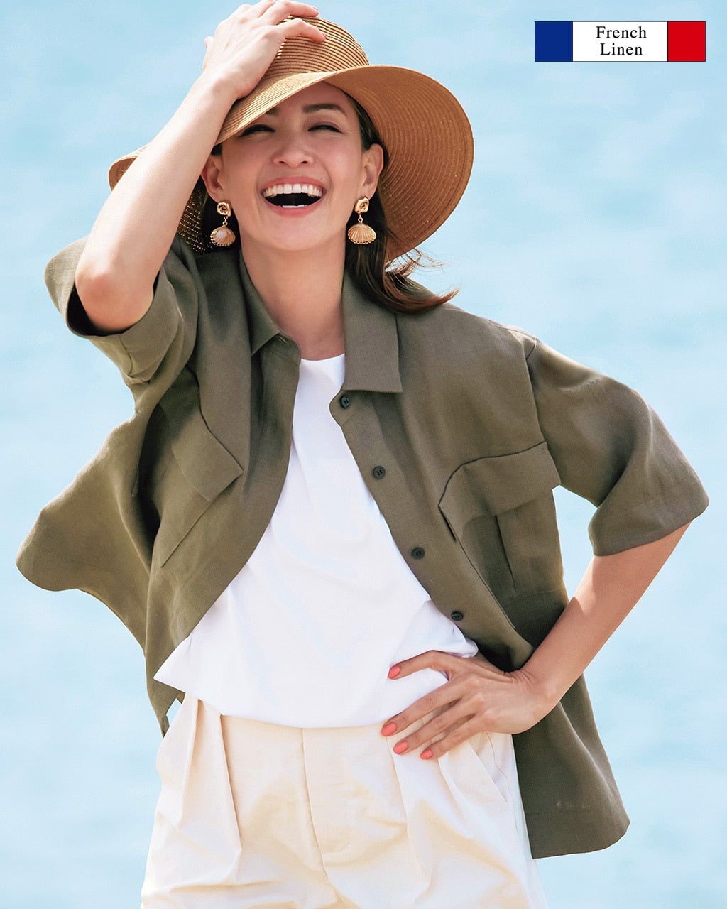 極リネン・サファリシャツジャケット/DoCLASSE