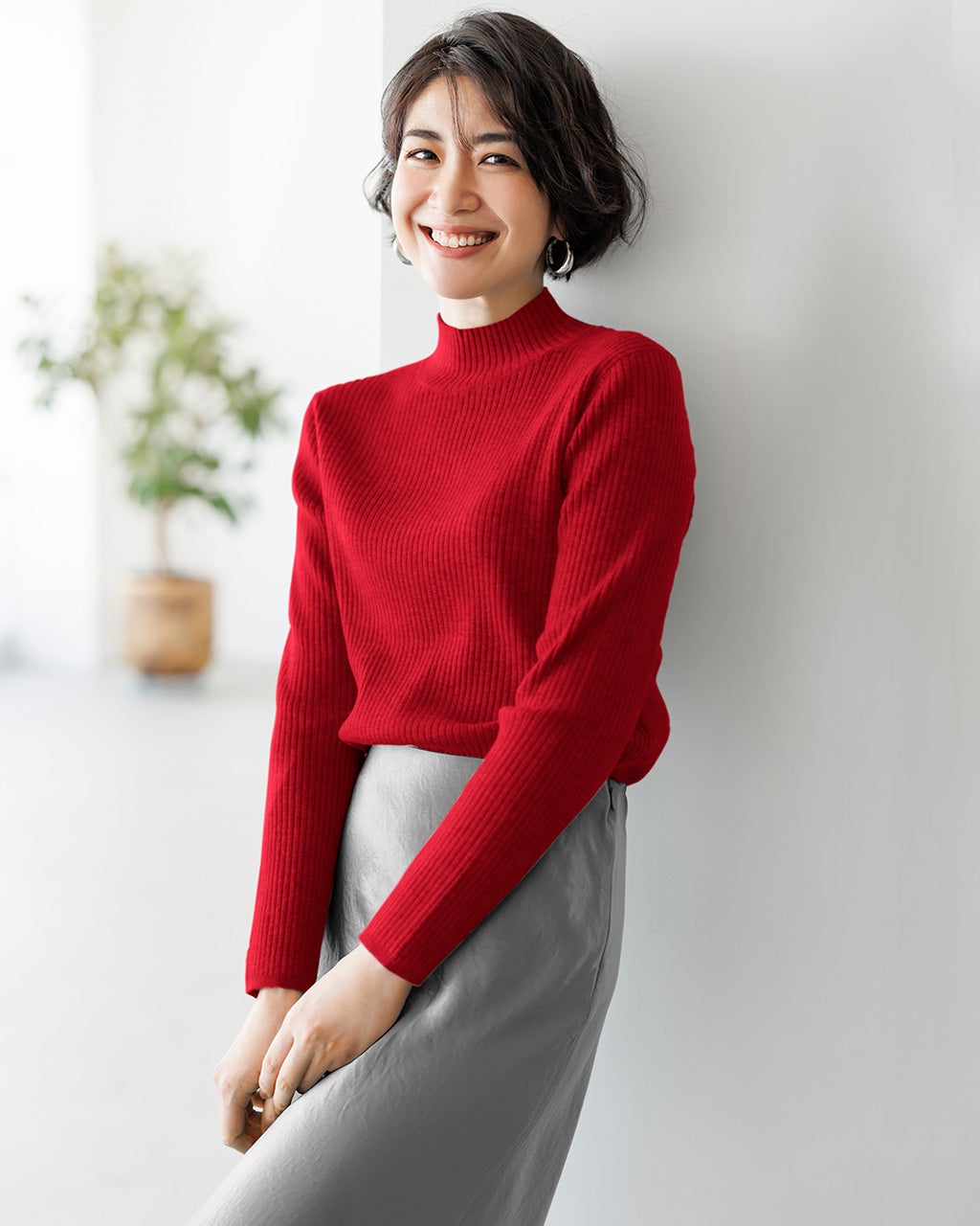 リブ編み・ハイネックセーター/DoCLASSE