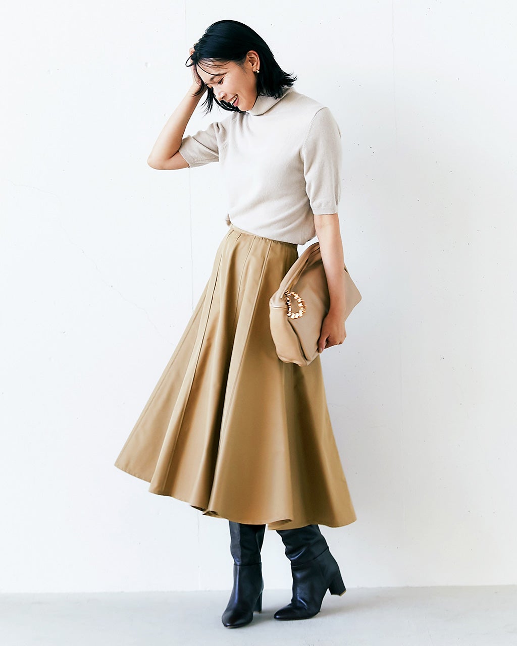 ツイストフレア・ボリュームスカート/DoCLASSE