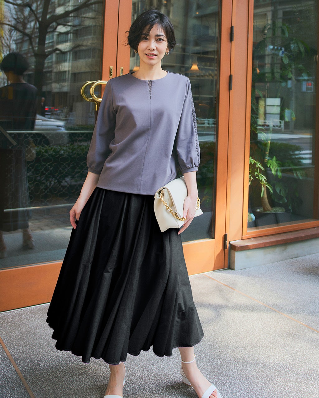 シルクコットン・フレアスカート/DoCLASSE