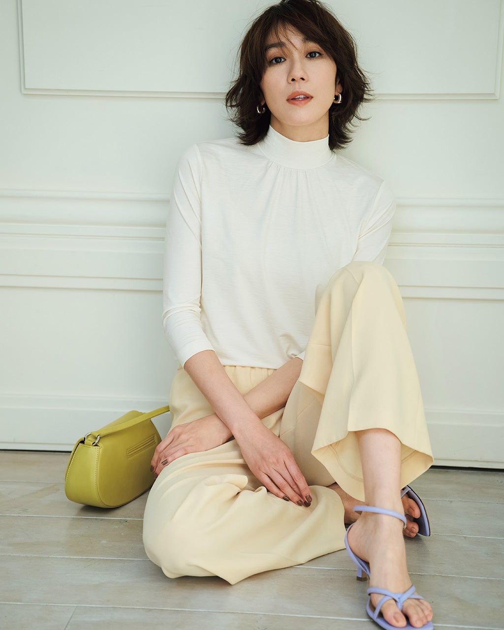 UVスラブ・ギャザーハイネックブラウス7分袖/DoCLASSE