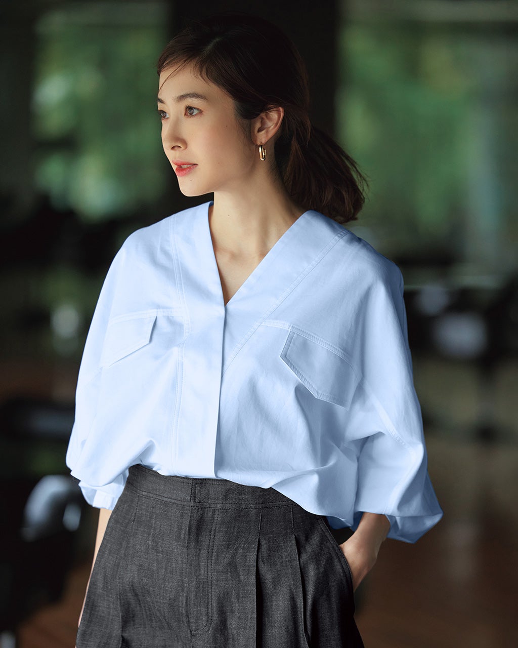 高密度コットン・オーバーブラウス/DoCLASSE