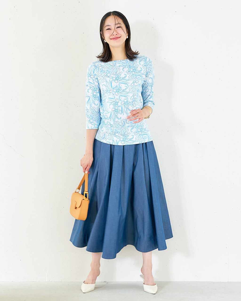 綿スラブ・ボートネックT／7分袖/DoCLASSE