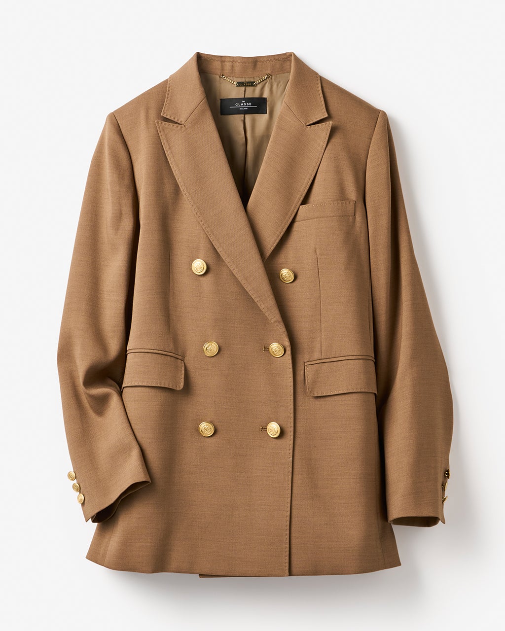 尾州産ミックスウール・ダブルブレストジャケット/DoCLASSE