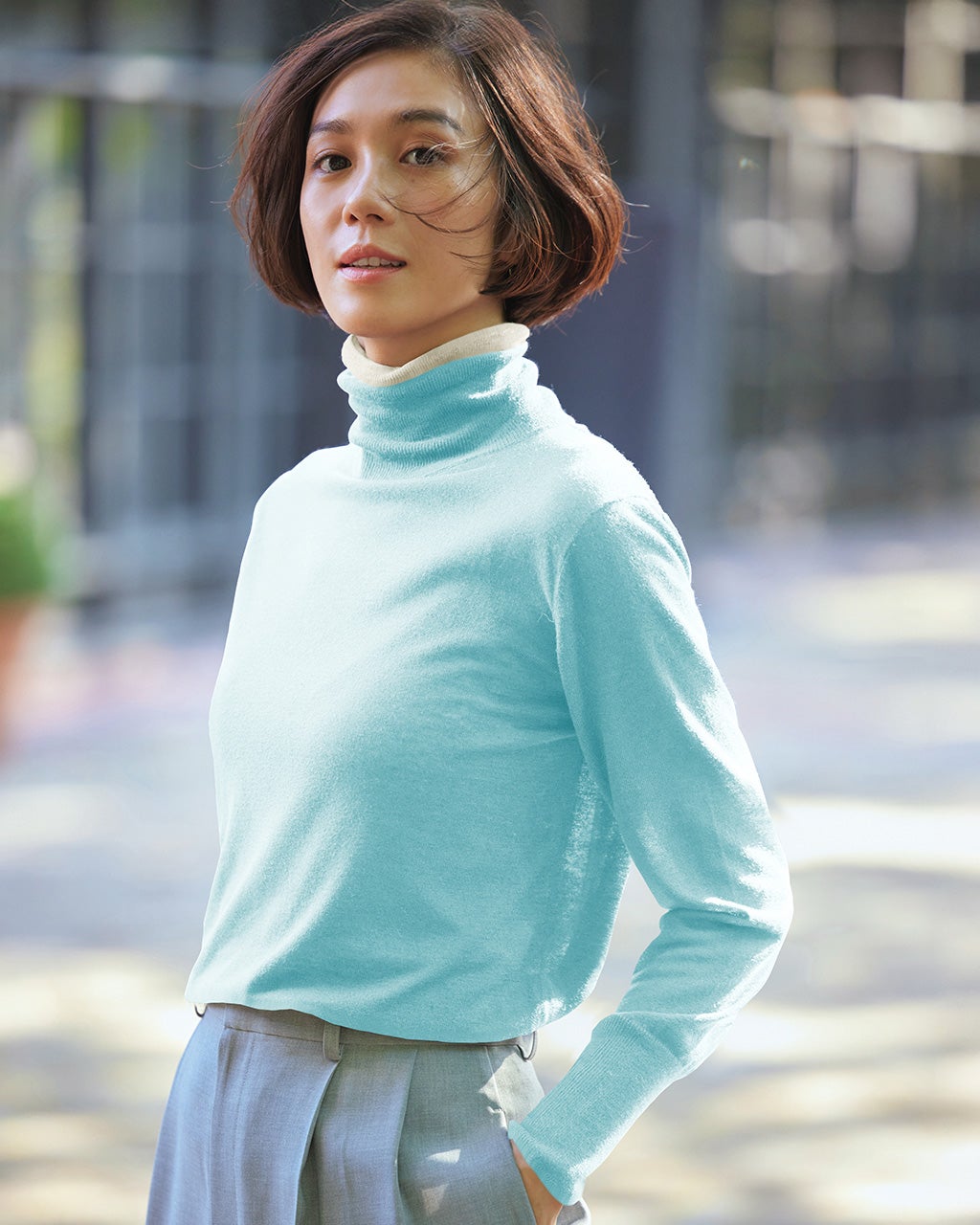 ダブルタートル・ウール混シアーニット/DoCLASSE