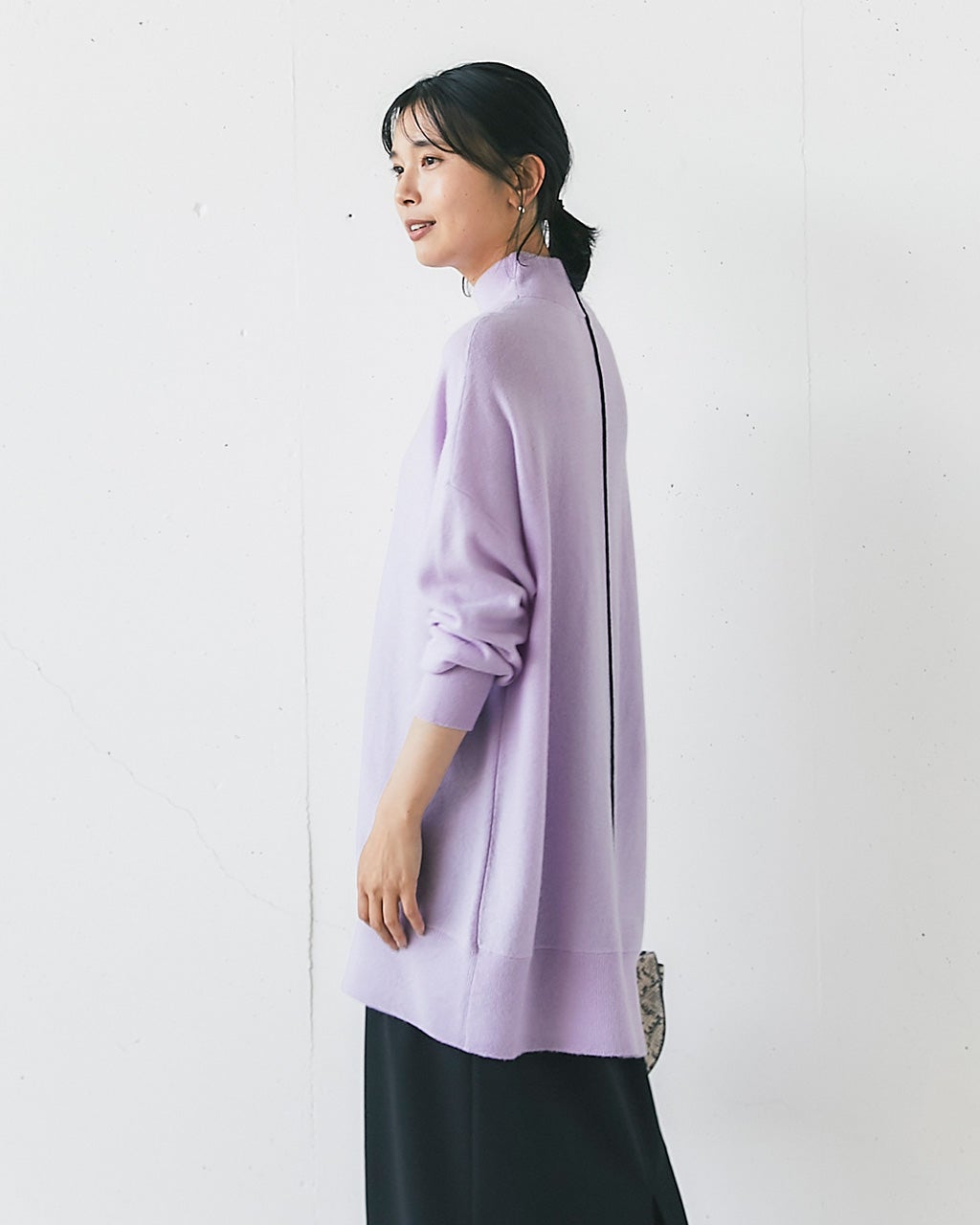 ウールカシミヤ・ハイネックチュニック/DoCLASSE