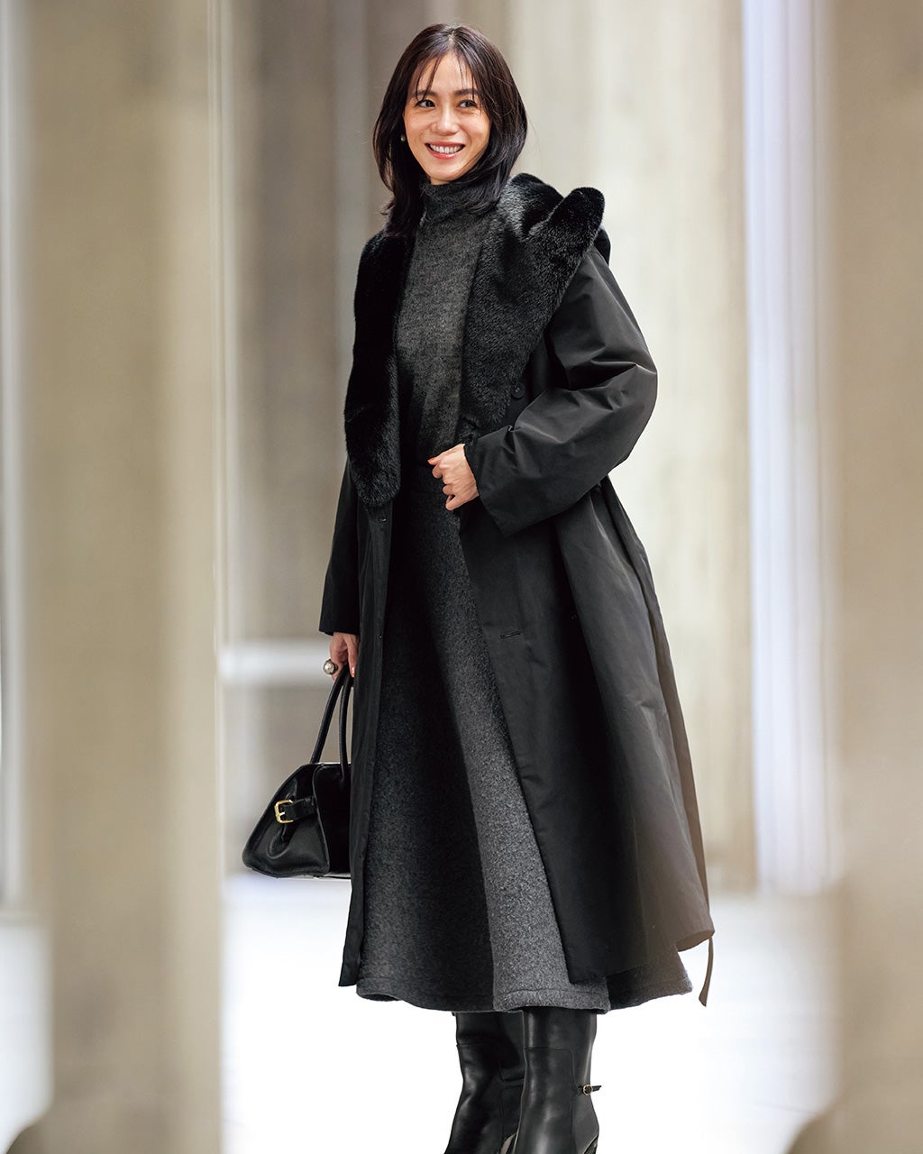 マジカルサーモ・エコファーショールコート/DoCLASSE