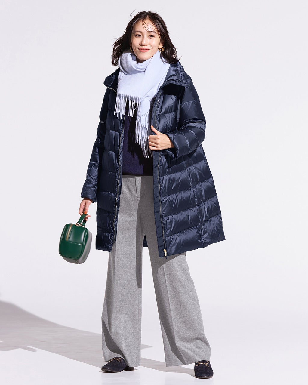 艶Airダウン・スタンドカラーロングコート/DoCLASSE