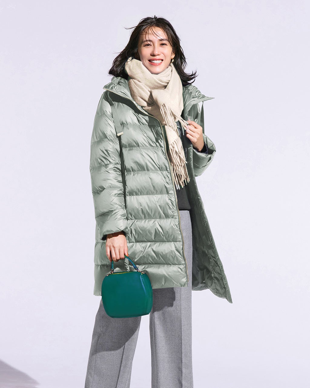 艶Airダウン・スタンドカラーロングコート/DoCLASSE