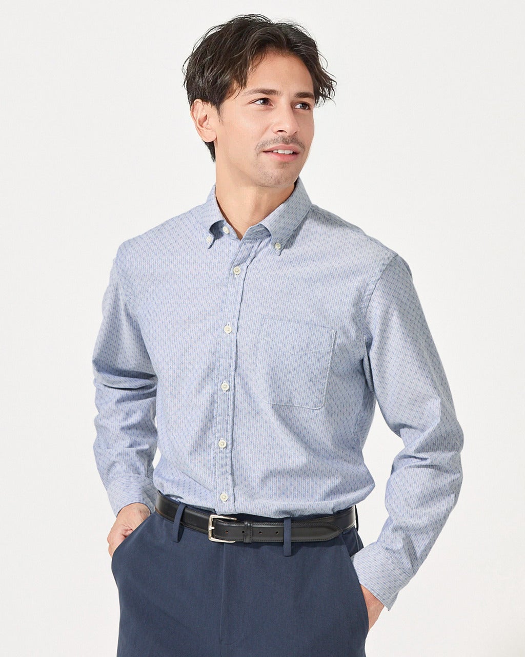 ピュアファイン・先染めオックスシャツ 長袖/DoCLASSE